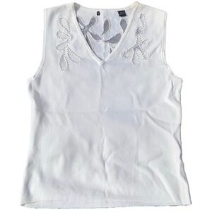 White Cut Out Tank Top